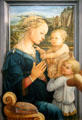 Madonna & Child with two angels painting by Filippo Lippi at Uffizi Gallery. Florence, Italy.