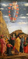 Ascension panel from Life of Christ painting by Andrea Mantegna at Uffizi Gallery. Florence, Italy.