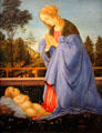 Adoration of the Child painting by Filippino Lippi at Uffizi Gallery. Florence, Italy.