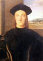 Portrait of Guidobaldo da Montefeltro by Raphael Sanzio at Uffizi Gallery. Florence, Italy.