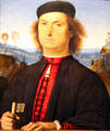 Portrait of Francesco delle Opere by Il Perugino at Uffizi Gallery. Florence, Italy.