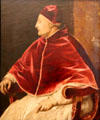 Portrait of Pope Sixtus IV by Titian at Uffizi Gallery. Florence, Italy.