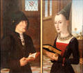 Portraits of Pierantonio Bandini Baroncelli & his wife Maria Bonciani by Master of Portraits of Baroncelli of Bruges at Uffizi Gallery. Florence, Italy.