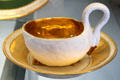 Dagoty porcelain swan cup & saucer at Pitti Palace Ceramics Museum. Florence, Italy.