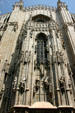 Saints arrayed on south facade of Duomo. Milan, Italy.