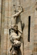 Saint crucified upside-down on Duomo. Milan, Italy.