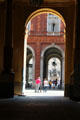 Archway pass through courtyard of Palazzo Carignano. Turin, Italy.