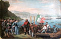 Giuseppe Garibaldi embarking in Quarto on May 5-6, 1860 painting by V. Azzola at Risorgimento Museum. Turin, Italy.