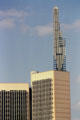 Communications tower on top of highrise in Nairobi. Kenya.