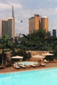 Nairobi skyline seen from Serena Hotel pool. Kenya.