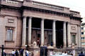 Neoclassical McMillan Memorial Library with stone lions in Nairobi. Kenya.