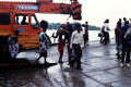 Passengers disembarking former LuLu ferry. Kenya.