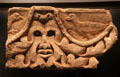 Face & birds carved stone architectural elements from sanctuary in ancient village of Titelberg at National Museum of History & Art. Luxembourg, Luxembourg.