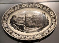 Oval plate with view of Luxembourg taken from painting by J-B Fresez made by Boch at Septfontaines-lez-Luxembourg at National Museum of History & Art. Luxembourg, Luxembourg.