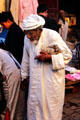 Old man wearing traditional dress in Meknes. Morocco