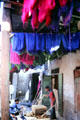 Wool hanging in dyer's souk. Marrakesh, Morocco.