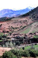Village in foothills of Atlas mountains seen from road between Marrakesh & Tizi-n-Tichka. Morocco