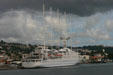 Club Med 2 Mata Utu modern cruise ship with 5 masts for sails. Fort de France, Martinique.