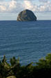 Diamond Rock , 175m high volcanic island, off south coast of Martinique. Diamant, Martinique.