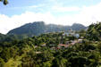 View of village of Morne-Verte against Pitons. Martinique.