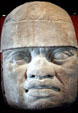 Massive Olmec stone head at National Museum of Anthropology. Mexico City, Mexico.