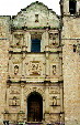 Stone relief & sculptural facade of monastery in Yanhuitlán. Mexico.