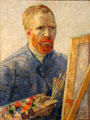 Self-portrait as painter with field easel by Vincent van Gogh at Van Gogh Museum. Amsterdam, Netherlands.