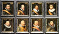 Portraits from Stadtholder's court in Leeuwarden painting all but one by workshop of Jan Antonisz van Mierevelt at Rijksmuseum. Amsterdam, NL.