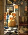 Love Letter painting by Johannes Vermeer at Rijksmuseum. Amsterdam, NL.