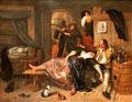 The Drunken Couple painting by Jan Steen at Rijksmuseum. Amsterdam, NL.