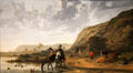 River landscape with riders painting by Aelbert Cuyp at Rijksmuseum. Amsterdam, NL.