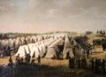 Dutch Army Camp at Rijen painting as troops of United Kingdom of the Netherlands gathered to suppress a revolt to form independent state of Belgium at Rijksmuseum. Amsterdam, NL.