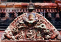 Detail of carvings on temple in Durbar Square in Patan , Katmandu. Nepal.