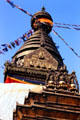 Decorative tower of Swayambhunath Buddhist Temple in Katmandu. Nepal
