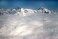 Mt Everest & other peaks stick out of clouds. Nepal.