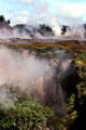 Steam rises from the Craters of the Moon, Taupo. New Zealand.