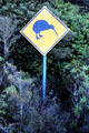 Kiwi crossing warning sign at Mount Ruapehu. New Zealand.