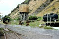Water tower & rail yard at Rail Museum in Paekakariki. New Zealand.
