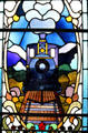 Stained glass from the Dunedin railway station. New Zealand.