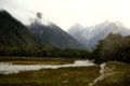Mountain river in pass near Milford Sound. New Zealand.