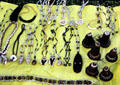 Necklace and genital gourd souvenirs for sale in Angoram. Papua New Guinea.