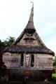 Pointed roof of a house Tambaran in Wambun. Papua New Guinea.