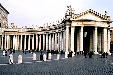Curved colonnade arm of Bernini in front of St. Peter's Basilica. Vatican City.