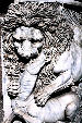 Sculpture of lion attacking horse in Belvedere octagonal court, Vatican Museum. Vatican City.