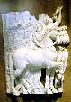 Four horses in ivory in Vatican Museum. Vatican City.