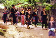 Meo tribal women in their village north of Chiang Mai. Thailand.