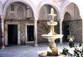 Courtyard with fountain in Dar Ben Abdallah palace now museum of arts & transitions. Tunis, Tunisia.