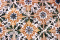 Antique painted tiles at Dar Ben Abdallah museum. Tunis, Tunisia.