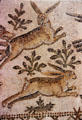 Roman mosaic tile floor with rabbit detail at Bardo Museum. Tunis, Tunisia.