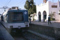 Tunis commuter train pulling into Carthage station. Tunis, Tunisia.